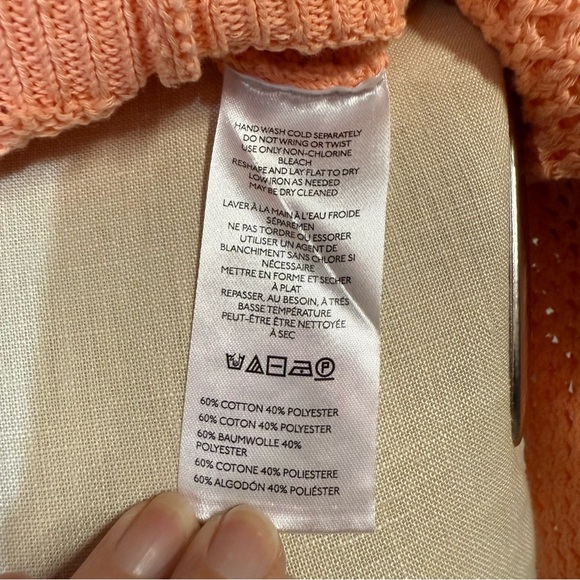 Pilcro x Anthropologie Floral Peach Open-Knit Sweater - Picture 10 of 11